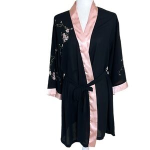 Oscar de la Renta Pink Label Embroidered Robe Sz S/M
